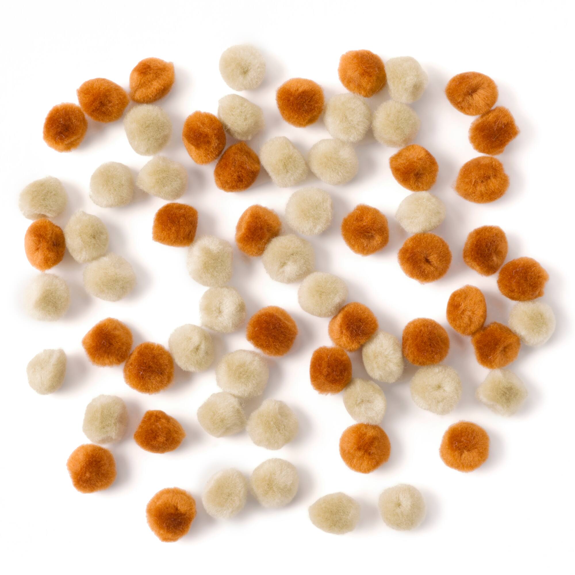Mixed Brown Pom Poms by Creatology™, 65ct.